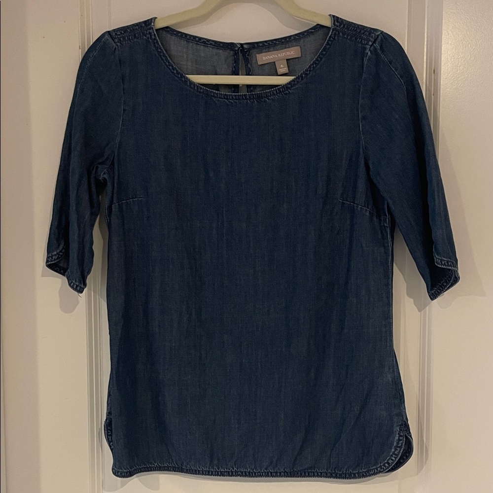 Banana Republic Dark Blue Denim Blouse